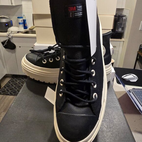 Converse Women’s CTAS Lugged Heel Waterproof Platform Shoes A12328C Black Size 7 - Picture 4 of 15